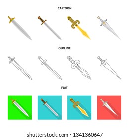 Vector design of game  and armor  icon. Collection of game  and blade  stock symbol for web.
