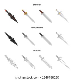 Vector design of game  and armor  icon. Collection of game  and blade  stock symbol for web.