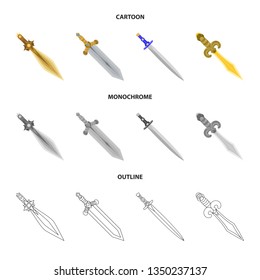 Vector design of game  and armor  icon. Collection of game  and blade  stock vector illustration.