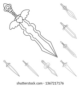 Vector design of game  and armor  icon. Collection of game  and blade  stock vector illustration.