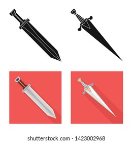 Vector design of game  and armor  icon. Set of game  and blade  stock symbol for web.