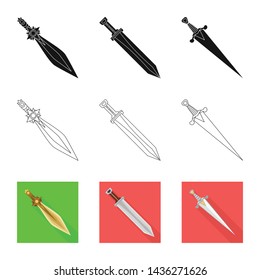 Vector design of game and armor icon. Collection of game and blade stock symbol for web.