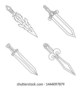 Vector design of game and armor icon. Collection of game and blade stock symbol for web.