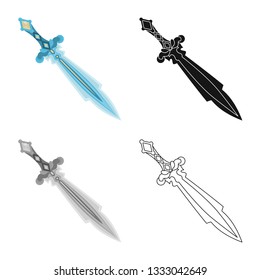 Vector design of game  and armor  logo. Set of game  and blade  stock symbol for web.