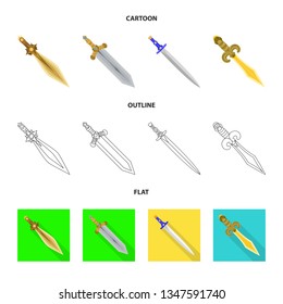 Vector design of game  and armor  logo. Set of game  and blade  stock symbol for web.