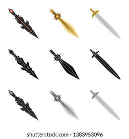 Vector design of game  and armor  logo. Collection of game  and blade  stock symbol for web.