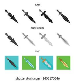 Vector design of game  and armor  logo. Collection of game  and blade  stock vector illustration.