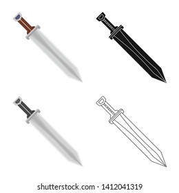 Vector design of game  and armor  logo. Set of game  and blade  stock symbol for web.