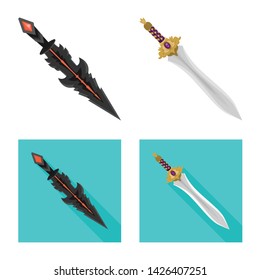 Vector design of game and armor logo. Collection of game and blade stock vector illustration.