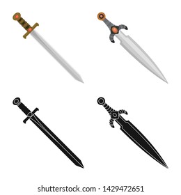 Vector design of game and armor logo. Collection of game and blade stock symbol for web.