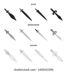 Vector design of game and armor logo. Collection of game and blade stock vector illustration.