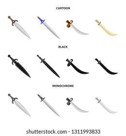Vector design of game  and armor  sign. Collection of game  and blade  stock vector illustration.