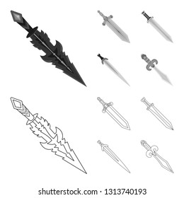 Vector design of game  and armor  sign. Collection of game  and blade  stock symbol for web.