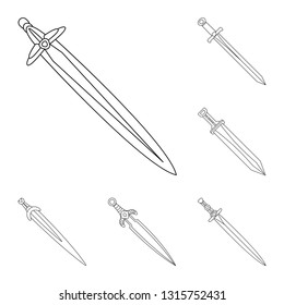 Vector design of game  and armor  sign. Collection of game  and blade  stock symbol for web.