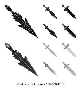 Vector design of game  and armor  sign. Collection of game  and blade  stock vector illustration.