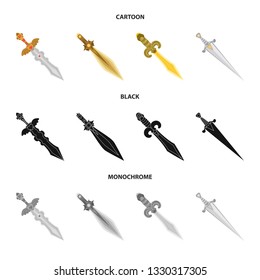 Vector design of game  and armor  sign. Set of game  and blade  stock vector illustration.