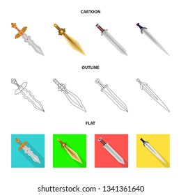 Vector design of game  and armor  sign. Collection of game  and blade  vector icon for stock.