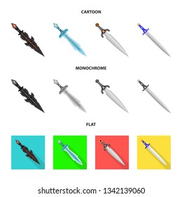 Vector design of game  and armor  sign. Collection of game  and blade  stock symbol for web.