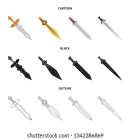 Vector design of game  and armor  sign. Set of game  and blade  stock symbol for web.