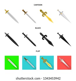 Vector design of game  and armor  sign. Set of game  and blade  vector icon for stock.