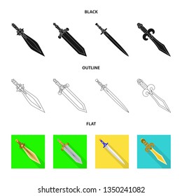 Vector design of game  and armor  sign. Collection of game  and blade  vector icon for stock.