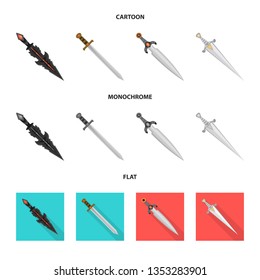 Vector design of game  and armor  sign. Collection of game  and blade  stock symbol for web.