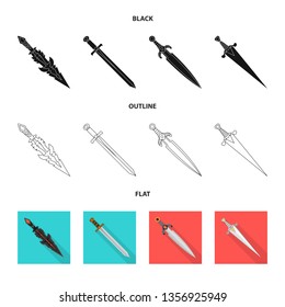 Vector design of game  and armor  sign. Collection of game  and blade  stock symbol for web.