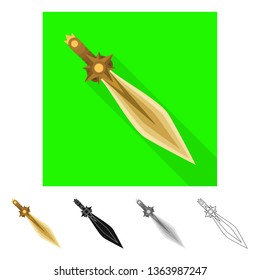 Vector design of game  and armor  sign. Collection of game  and blade  stock symbol for web.