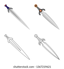Vector design of game  and armor  sign. Collection of game  and blade  vector icon for stock.