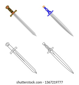 Vector design of game  and armor  sign. Set of game  and blade  stock vector illustration.