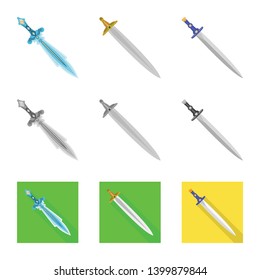 Vector design of game  and armor  sign. Set of game  and blade  vector icon for stock.