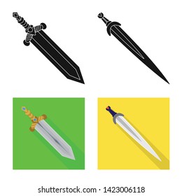 Vector design of game  and armor  sign. Collection of game  and blade  stock symbol for web.
