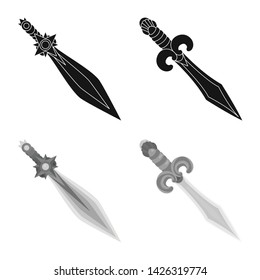 Vector design of game and armor sign. Collection of game and blade stock vector illustration.