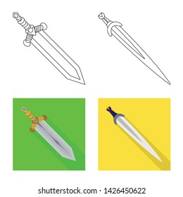Vector design of game and armor sign. Collection of game and blade vector icon for stock.