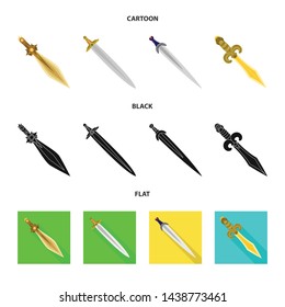 Vector design of game and armor sign. Collection of game and blade stock symbol for web.