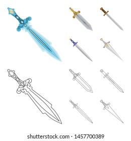 Vector design of game and armor sign. Collection of game and blade stock symbol for web.
