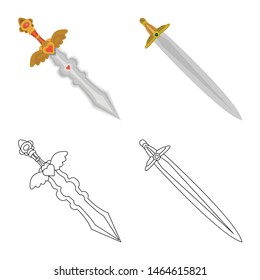 Vector design of game and armor sign. Collection of game and blade stock vector illustration.