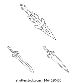 Vector design of game and armor sign. Collection of game and blade stock vector illustration.