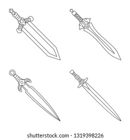Vector design of game  and armor  symbol. Collection of game  and blade  stock symbol for web.