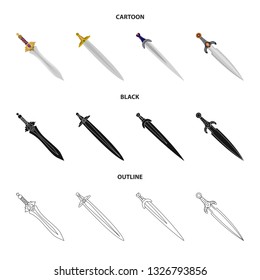 Vector design of game  and armor  symbol. Collection of game  and blade  stock symbol for web.
