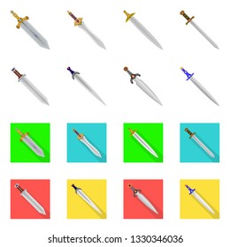 Vector design of game  and armor  symbol. Collection of game  and blade  stock symbol for web.