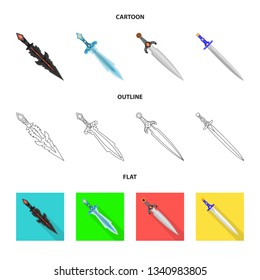 Vector design of game  and armor  symbol. Set of game  and blade  stock symbol for web.