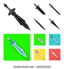 Vector design of game  and armor  symbol. Set of game  and blade  stock vector illustration.