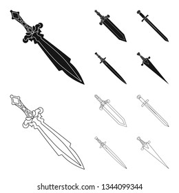 Vector design of game  and armor  symbol. Collection of game  and blade  stock symbol for web.