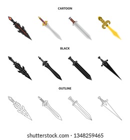 Vector design of game  and armor  symbol. Set of game  and blade  stock vector illustration.