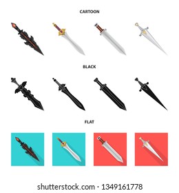 Vector design of game  and armor  symbol. Collection of game  and blade  stock symbol for web.