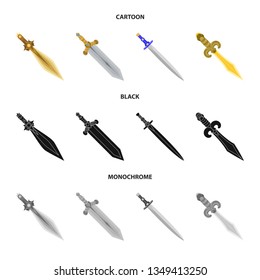 Vector design of game  and armor  symbol. Collection of game  and blade  stock symbol for web.