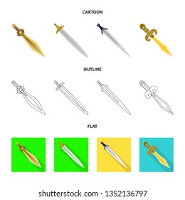 Vector design of game  and armor  symbol. Collection of game  and blade  stock symbol for web.
