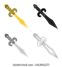 Vector design of game  and armor  symbol. Set of game  and blade  stock symbol for web.
