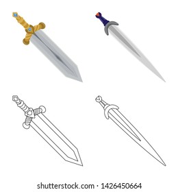 Vector design of game and armor symbol. Collection of game and blade stock vector illustration.